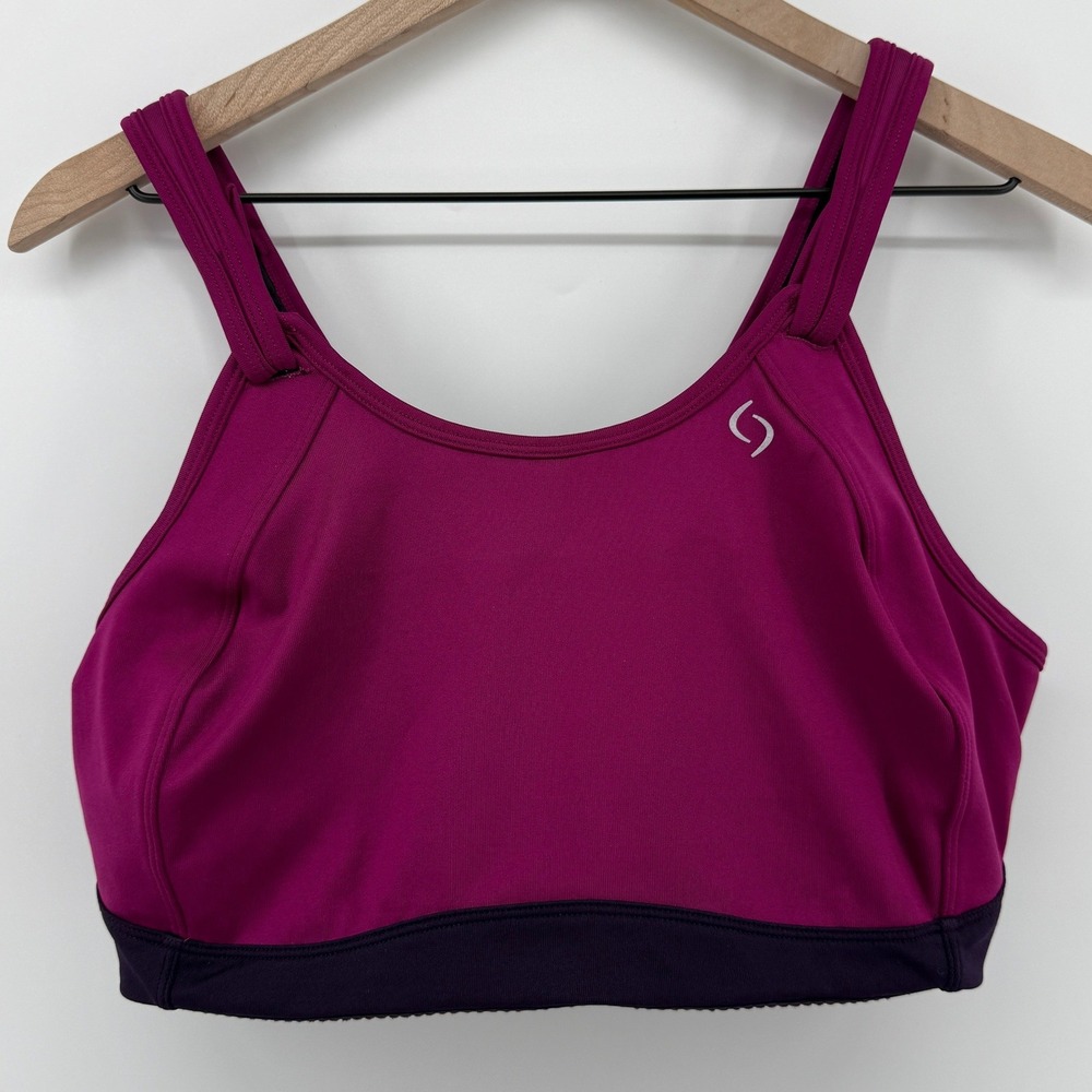 Moving Comfort Fiona Wireless Sports Bra Magenta Purple 40DD Hook Loop 350003